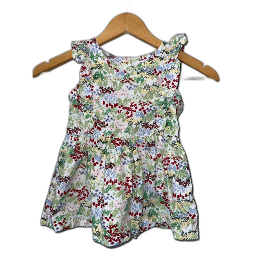 Hanna Andersson Toddler Dress Girls Size 110 / 5 Floral Print Ruffles !